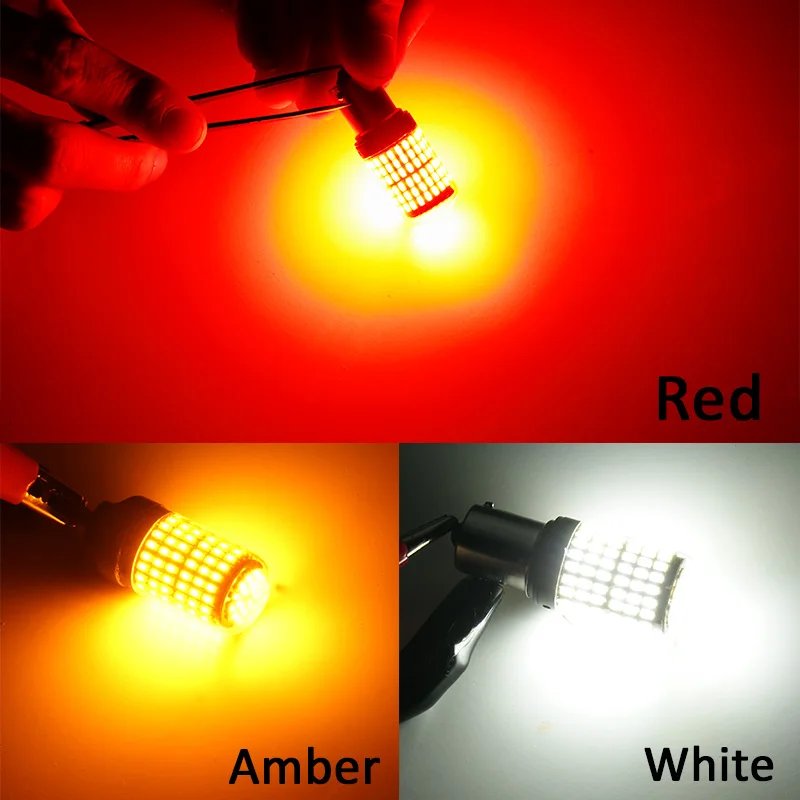 1pc CanBus p21w py21w T20 LED W21W W21/5W 7440 T443 led S25 1156 BA15S BAU15S Bulbs 3014 144smd car Turn Signal Lights
