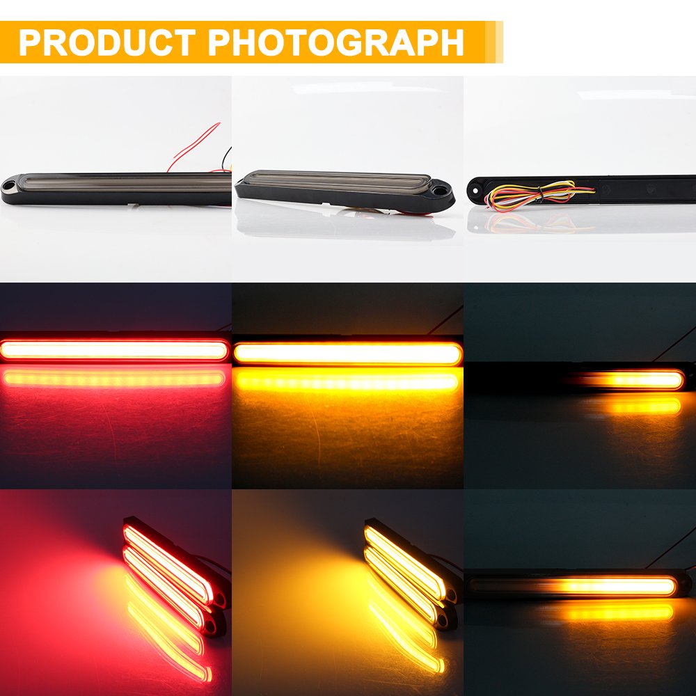 PEL Second-Generation Upgraded Version of LED Light Guide Cargo Truck Trailer Car Two-Color Water Steering Brake Tail Light