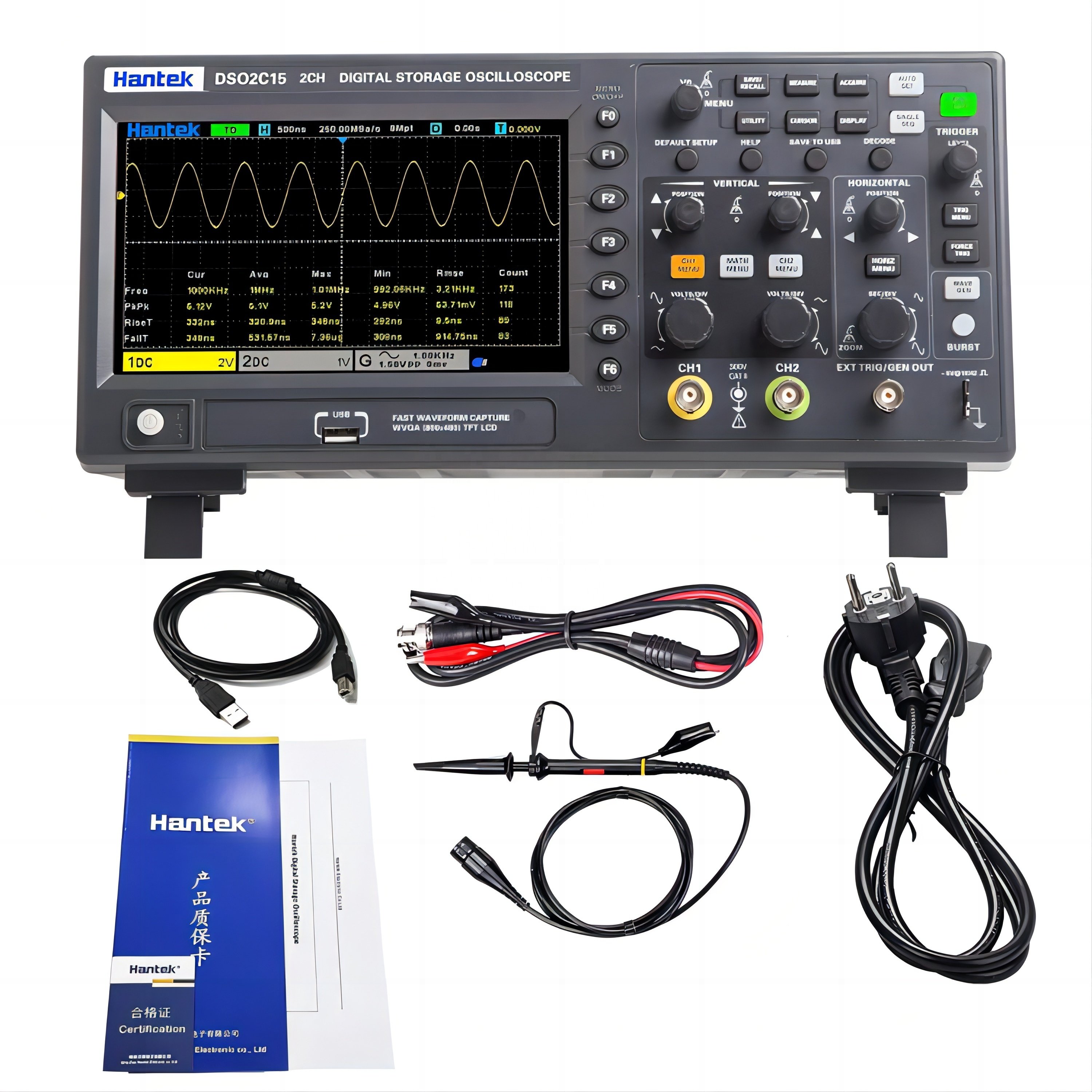 Hantek DSO2C10 Dual Channel 100Mhz 1GSa/s Practical Signal Generation Oscilloscopes