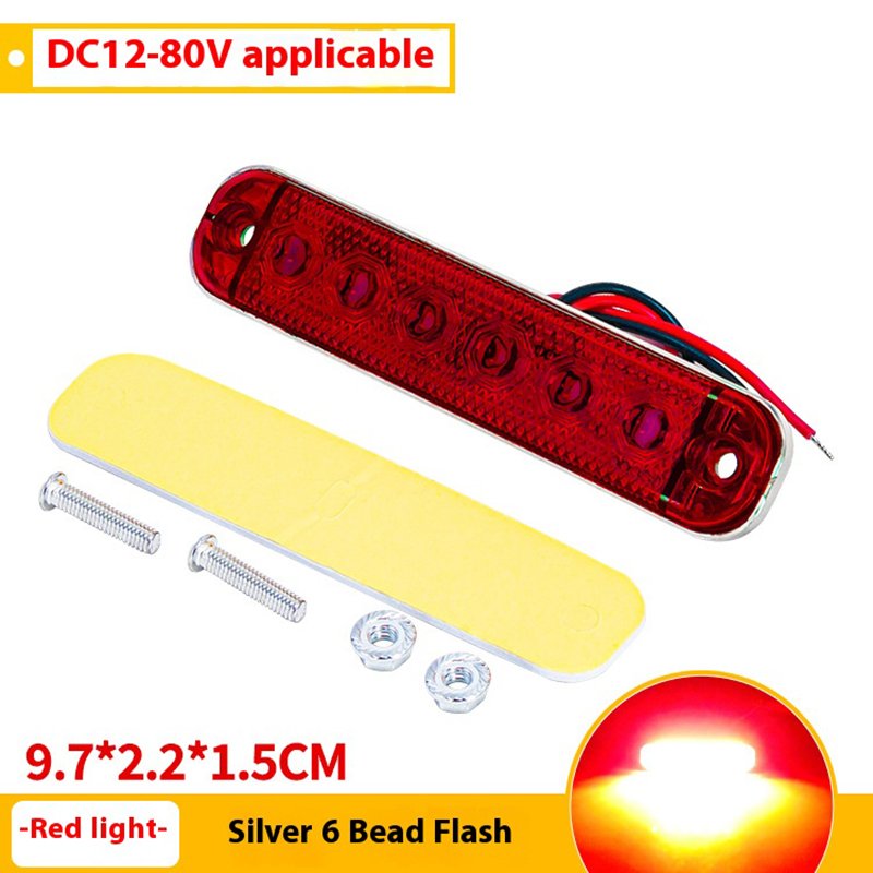 12-80V 6LED Side Marker Light Warning Light Trailer led Lamp Emergency Light Signal Lamps Indicator For Bus SUV Truck Trailer