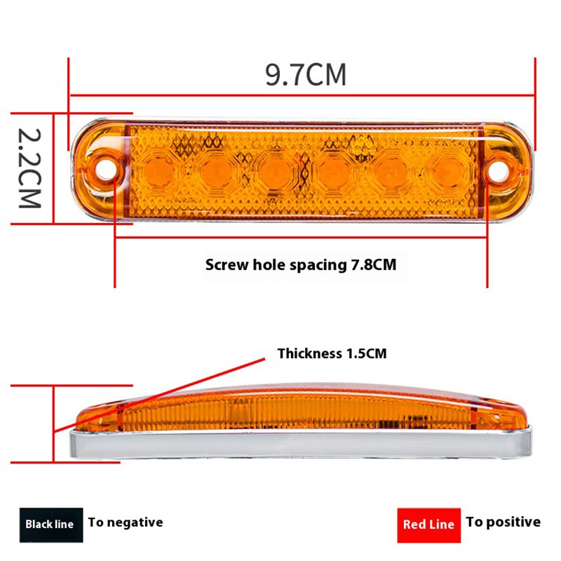 12-80V 6LED Side Marker Light Warning Light Trailer led Lamp Emergency Light Signal Lamps Indicator For Bus SUV Truck Trailer
