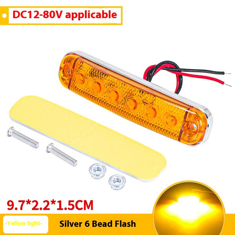 12-80V 6LED Side Marker Light Warning Light Trailer led Lamp Emergency Light Signal Lamps Indicator For Bus SUV Truck Trailer