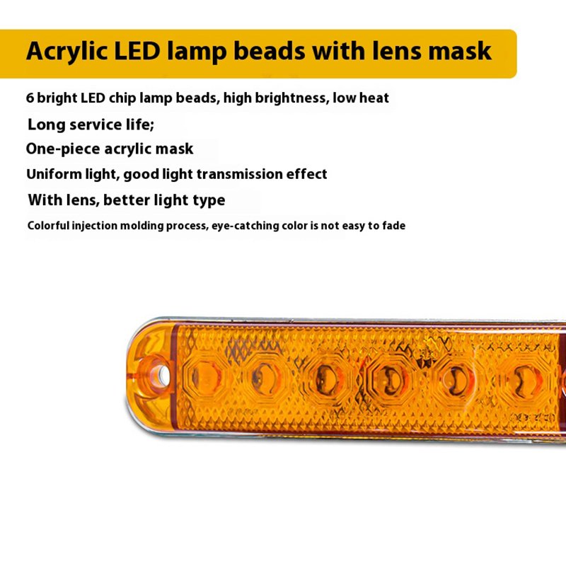 12-80V 6LED Side Marker Light Warning Light Trailer led Lamp Emergency Light Signal Lamps Indicator For Bus SUV Truck Trailer