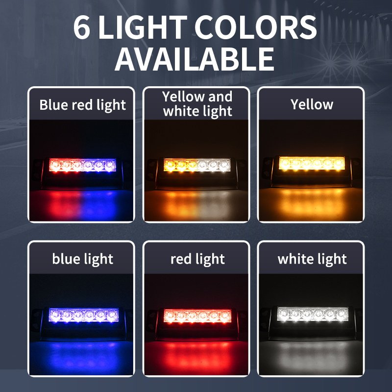 6 LED Car Truck Emergency Strobe Light 9-30V New Red Blue Yellow Signal Lamp 12V Warning Lights Bar