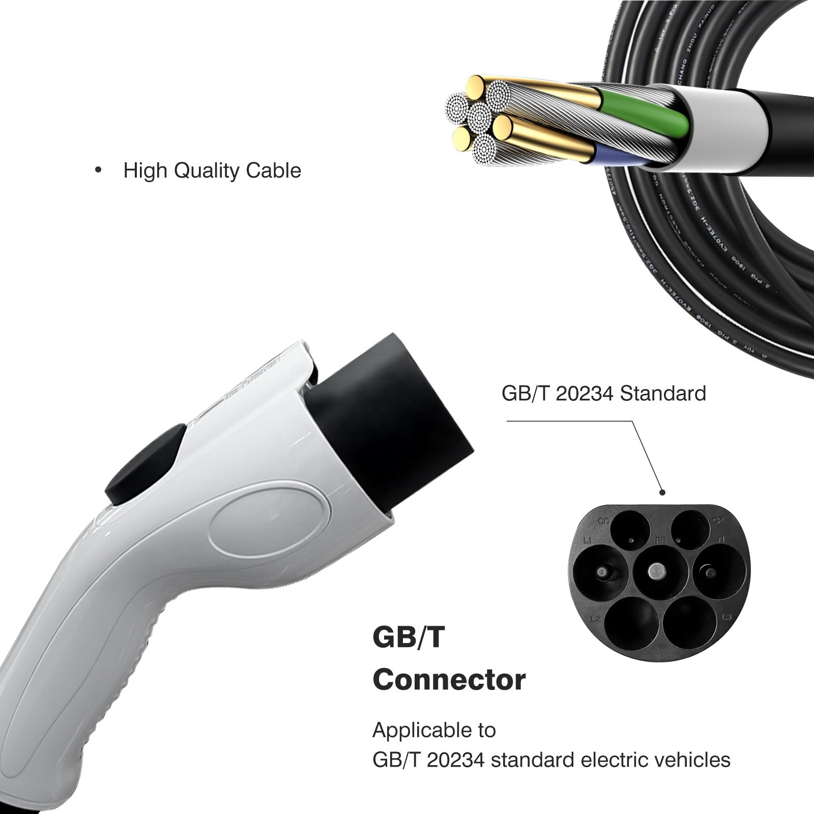 Gbt ev charger station 22 kw ac 3 phase 32a gbt with china GBT gun for GB/T Chinese ev cars