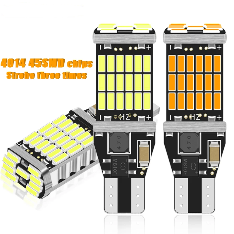1PC Canbus W16W T15 920 921 912 LED 4014 45 chips Reverse Light Bulbs Backup Parking Light Lamp Bulbs White Red W5W NO ERROR