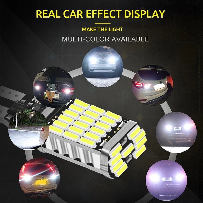 1PC Canbus W16W T15 920 921 912 LED 4014 45 chips Reverse Light Bulbs Backup Parking Light Lamp Bulbs White Red W5W NO ERROR