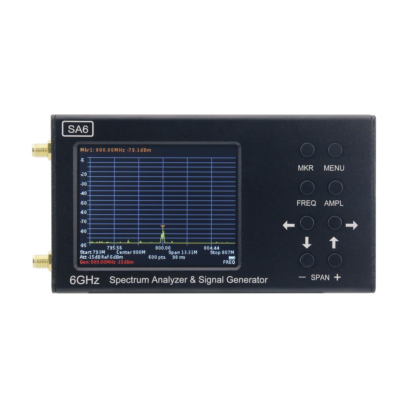 HAMGEEK SA6-V2 35-6200MHz Spectrum Analyzer & Signal Generator Designed with 3.2-Inch Colour Screen