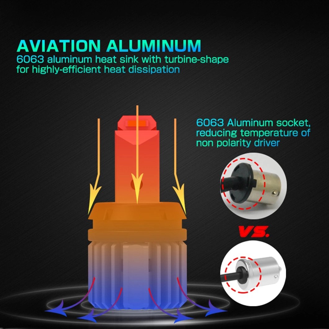 G-View GR Brake Light 4000lm 12-18V 7443 LED Bulbs Strobe Signal Light for Car Alternator OEM 1157 Reverse Bulbs