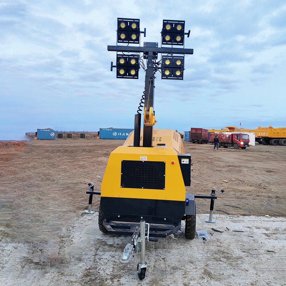 Construction Lighting 5m 7m 9m 4*1000w Led Mobile Diesel Tower Light