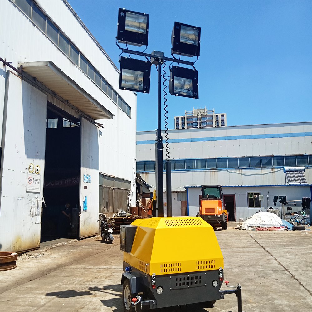 Construction Lighting 5m 7m 9m 4*1000w Led Mobile Diesel Tower Light