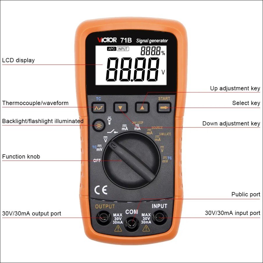 71B 4-20mA Signal Generator DDS Calibration Current Voltage Signal Pressure Thermocouple Signal Source