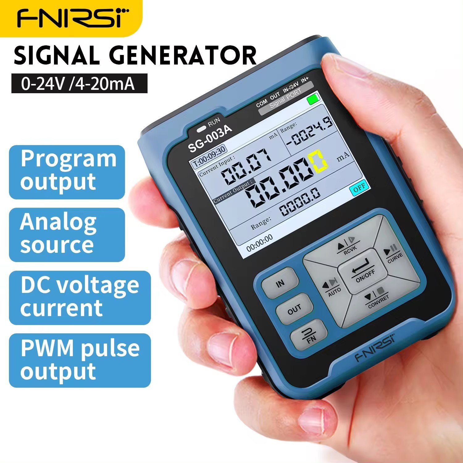 FNIRSI SG-003A Auto Signal Generator 0-10V Adjustable Current Voltage Simulator 4-20mA Automotive Signal Generator