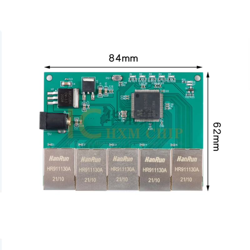 RTL8367RB network full gigabit 5-port switch module LED light indication