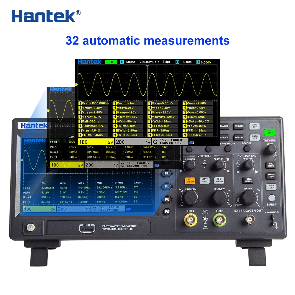 Without AWG Signal Generator 2 Channel 100MHz 1GSa/S Hantek DSO2C10 Digital Storage Oscilloscope