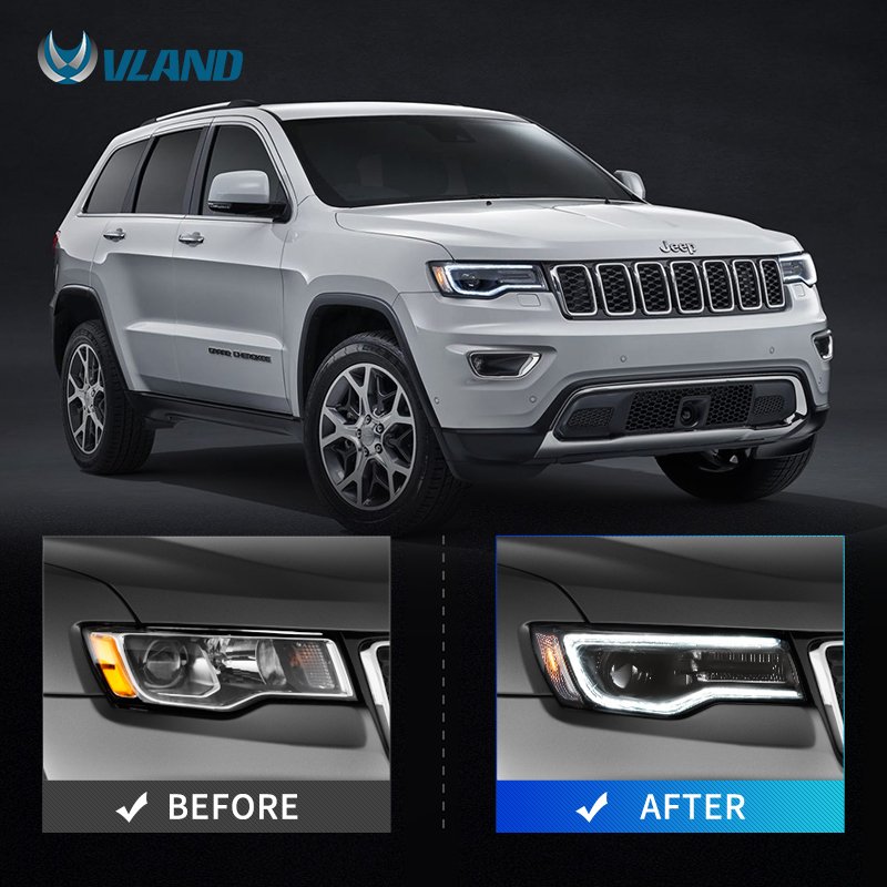 VLAND (Fourth Generation WK2) 4th Gen 2014-2021 LED Headlight With Start up dynamic animation For Jeep Grand Cherokee WK2