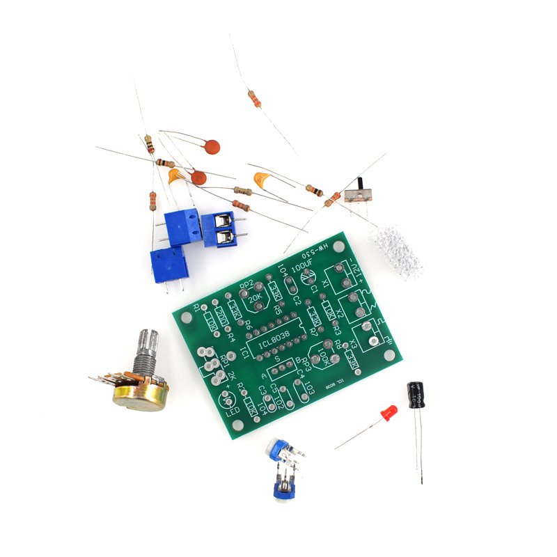 ICL8038 DIY Function Signal Generator Kit Set Multi-channel Waveform Generator Electronic Production Practice 12-24v 50-200KHZ