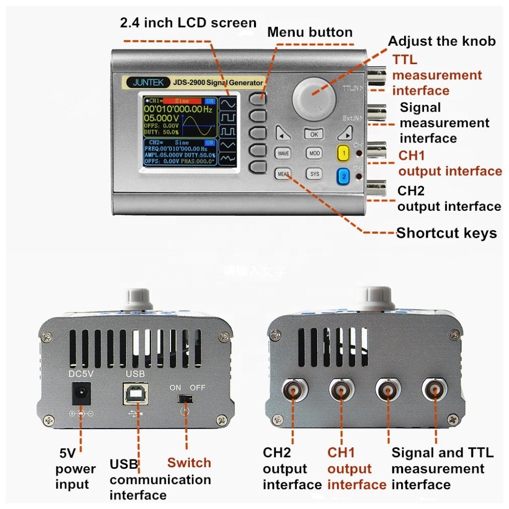 JDS2900-60M 60MHZ Signal Generator Digital Control Dual-channel DDS Function Signal Generator frequency meter Arbitrary