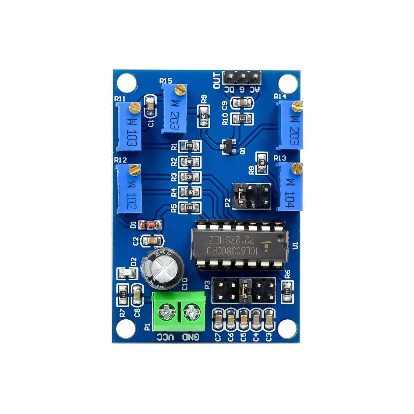 ICL8038 Signal Generator Medium/Low Signal Frequency 10Hz-450KHz Triangular/Rectangular/Sine Wave Generator Module 12V to 15V