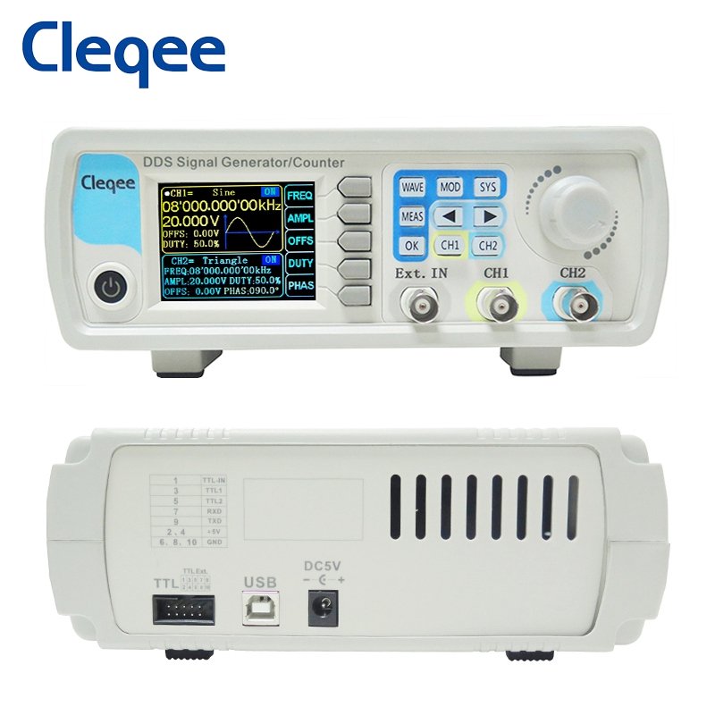 Cleqee-2 JDS6600-60M frequency meter Arbitrary Digital Control DDS Function Signal Generator