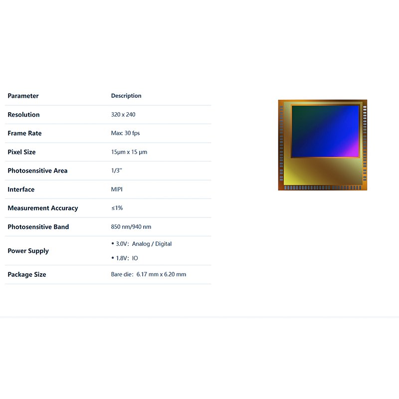 NP2F3202 is a high-resolution indirect TOF QVGA 320 x 240 I-TOF chip NP2F3202