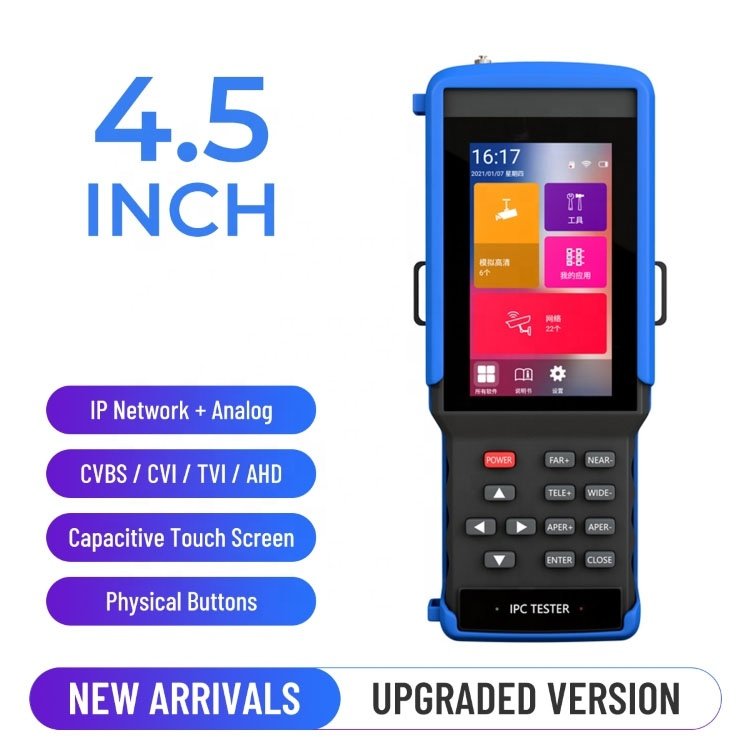 H.265 for IP/CVBS/CVI/TVI/AHD/Analog Camera IPC cctv Tester with monitor