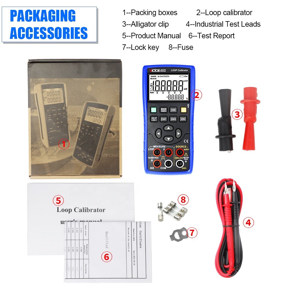 VICTOR 05S Multifunction Loop Process Calibrator DC Voltage and Current Output/Measurement Loop Multimeter Calibrator