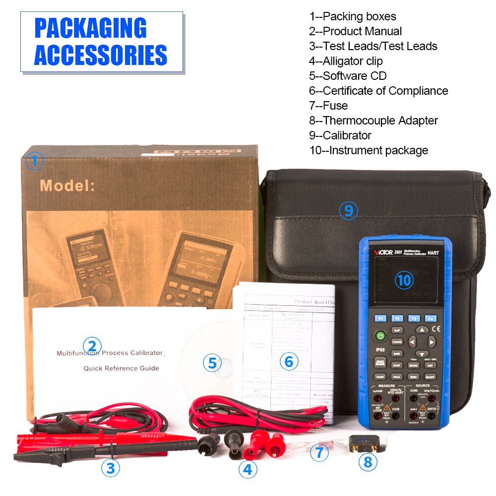 VICTOR 26H Digit Display Signal generator Multifunction Process Calibrator with HART Communication