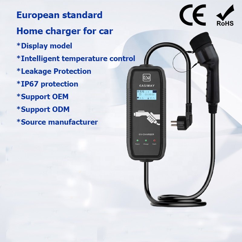 ZR-EUO03-4 16A European standard plug new energy Electric Vehicle Charging station with numerical screen display