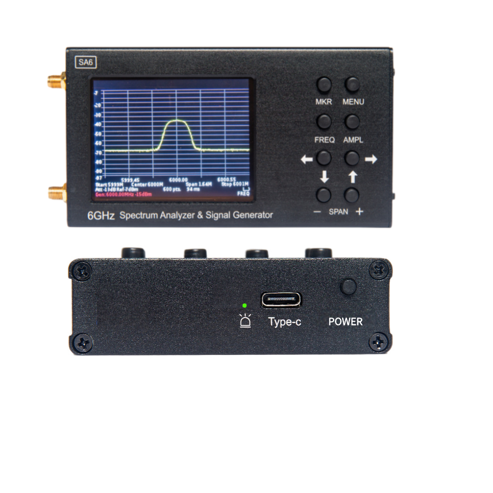 SA6 35-6200MHz 3.2" Lcd Display 6GHz Portable Digital RF Spectrum Analyzer with Signal Generator