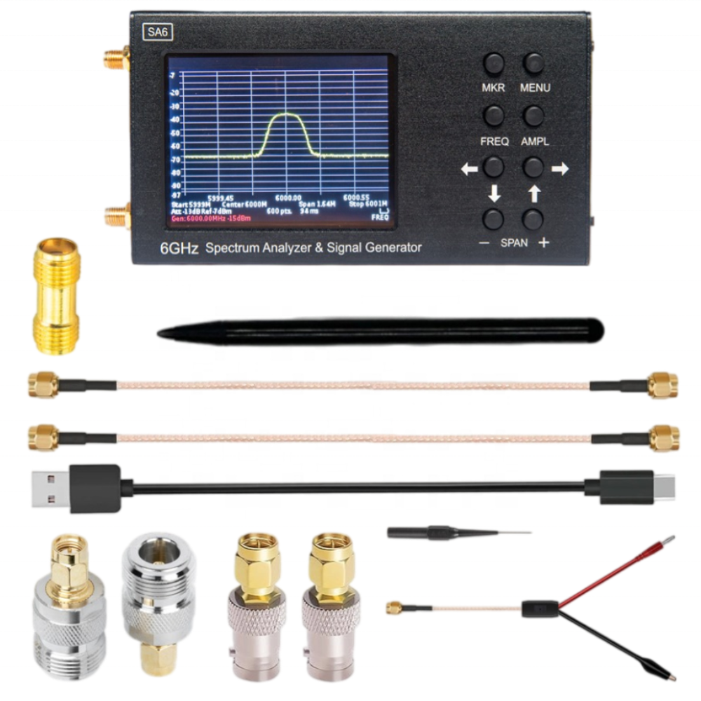 SA6 Portable Spectrum Analyzer with Built-in Signal Generator,35MHz-6.2GHz,Support PC Software Control,Suitable for Radio,Audio