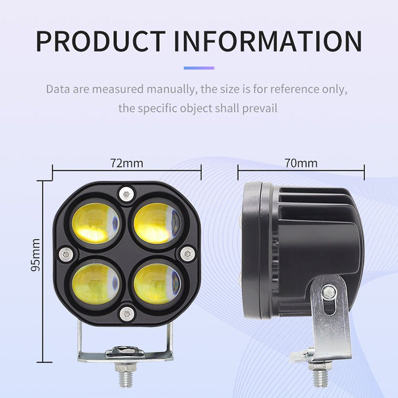 3 Inch Led Work Light 40w Spotlight 12v 24v Rgb Color Car Driving Light For Truck Tractor Offroad Suv Atv Motorcycle
