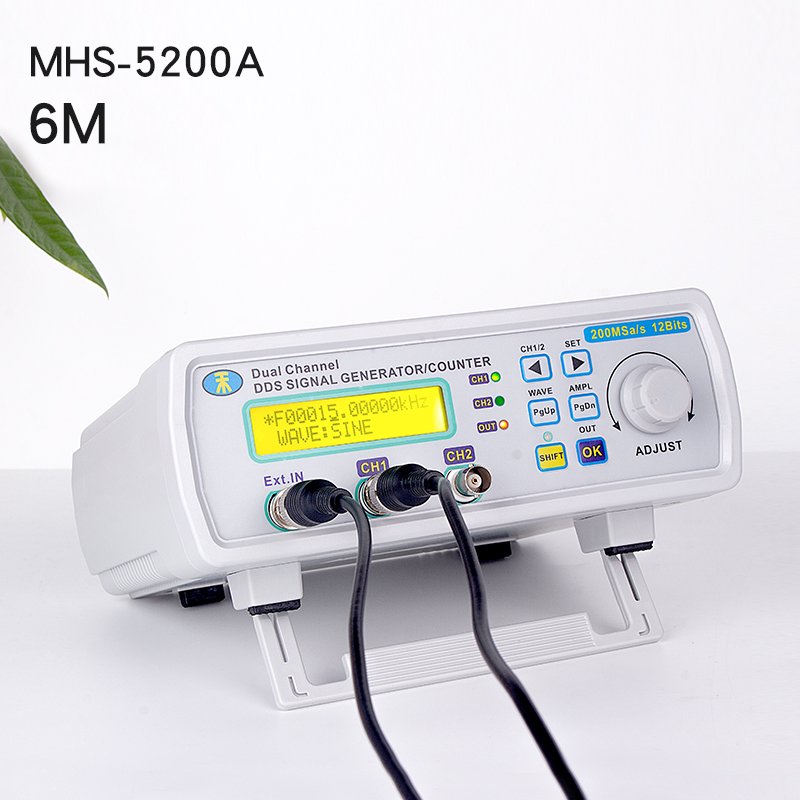 MHS-5200A 6MHz Dual Channel Digital Signal Generator DDS Signal Generator Mini USB Arbitrary Waveform Frequency Generator