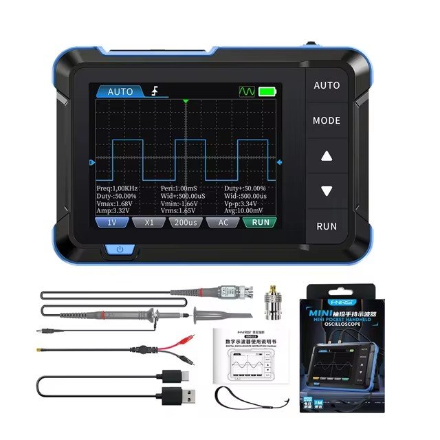 FNIRSI DSO153 Digital Portable Oscilloscope Signal Generator 2in1 1MHz Bandwidth 5MSa/s Sampling Rate Electronics Repair Tools