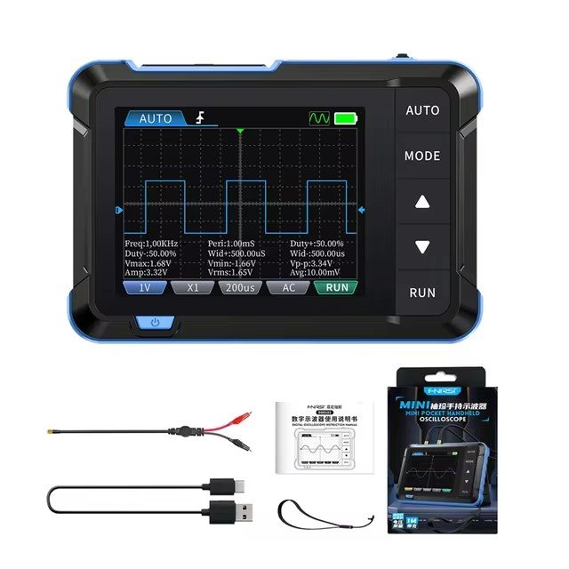 FNIRSI DSO153 Digital Portable Oscilloscope Signal Generator 2in1 1MHz Bandwidth 5MSa/s Sampling Rate Electronics Repair Tools