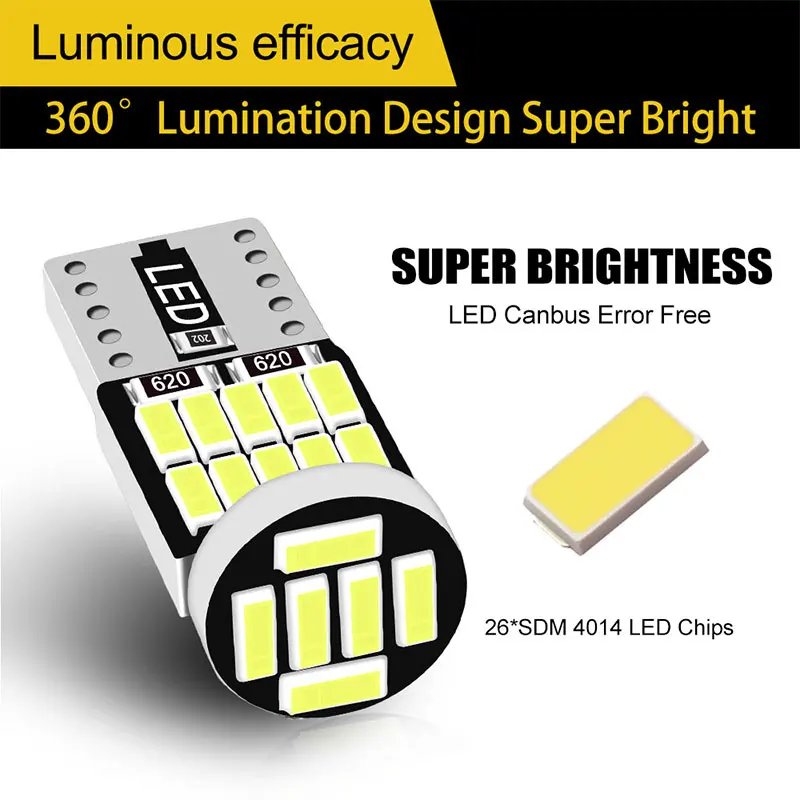T10 Led Canbus W5W Led Bulbs 168 194 Signal Lamp Dome Reading License Plate Light Car Interior Lights led T10 Canbus