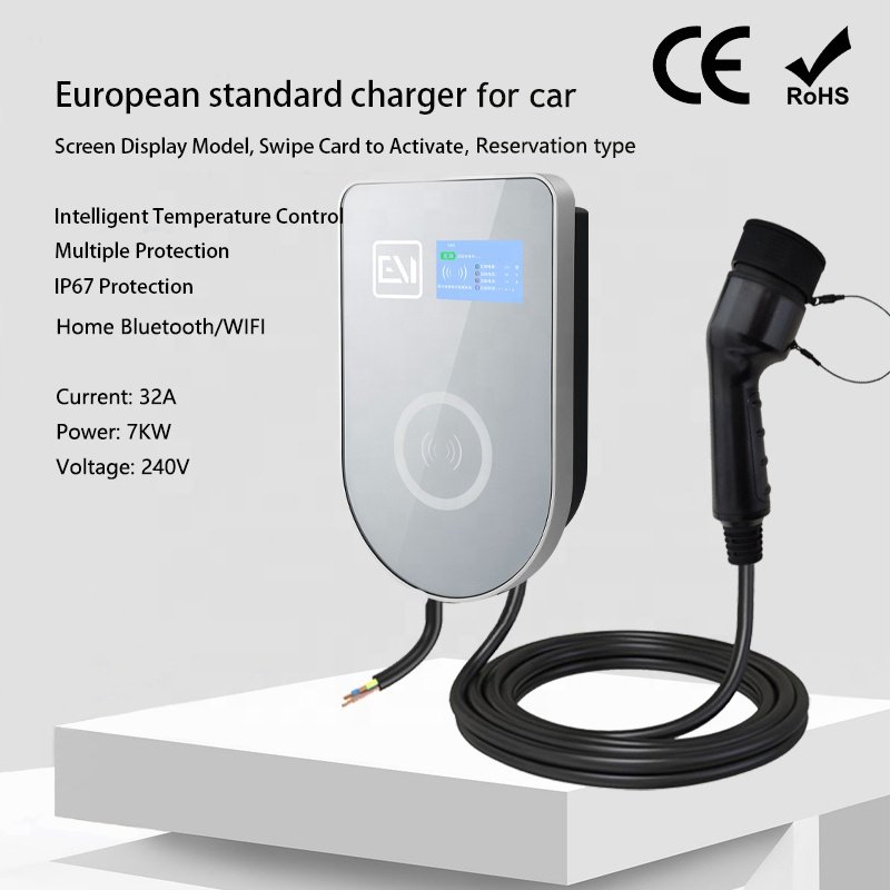 European standard Home bluetooth reservation type ZR-EUA01-4 AC240V 32A 7KW charging pile EV charger