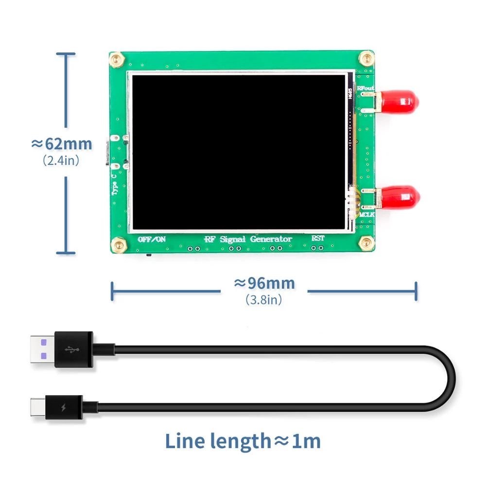 HLZS-35-4400M ADF4351 ADF4350 RF Signal Source Signal Generator Wave/Point Frequency Sweep Touch Screen LCD Display Control