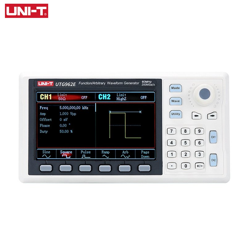 UNI-T UTG962E 60Mhz Function Arbitrary Waveform Generator Signal Source Dual Channel 200MS/s 14bits Frequency Meter