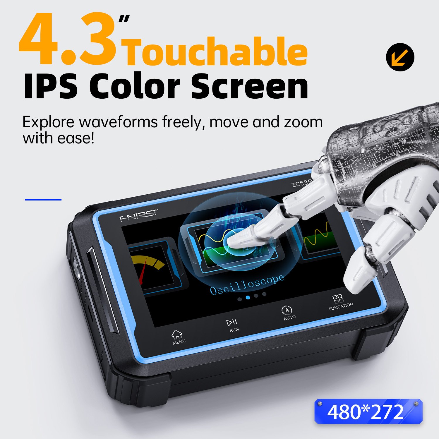 NEW Fnirsi 2C53P Digital Oscilloscope Real Time Sample Rate 50mhz Dual channels 250MSa/s 4.3Inch Big Screen 3in1 Multimeter