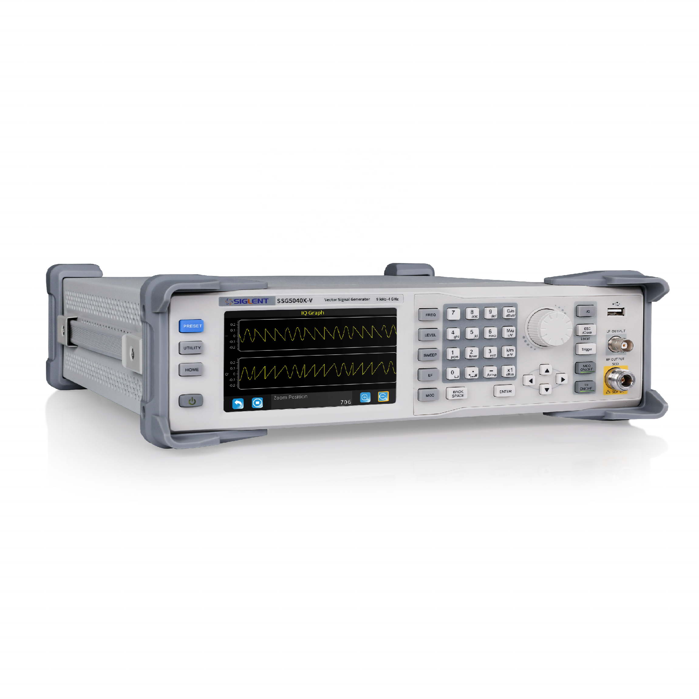 Siglent SSG5040X-V RF Signal Generator Frequency range CW MODE 9 kHz ~ 4 GHz IQ MODE 10 MHz ~ 4 GHz