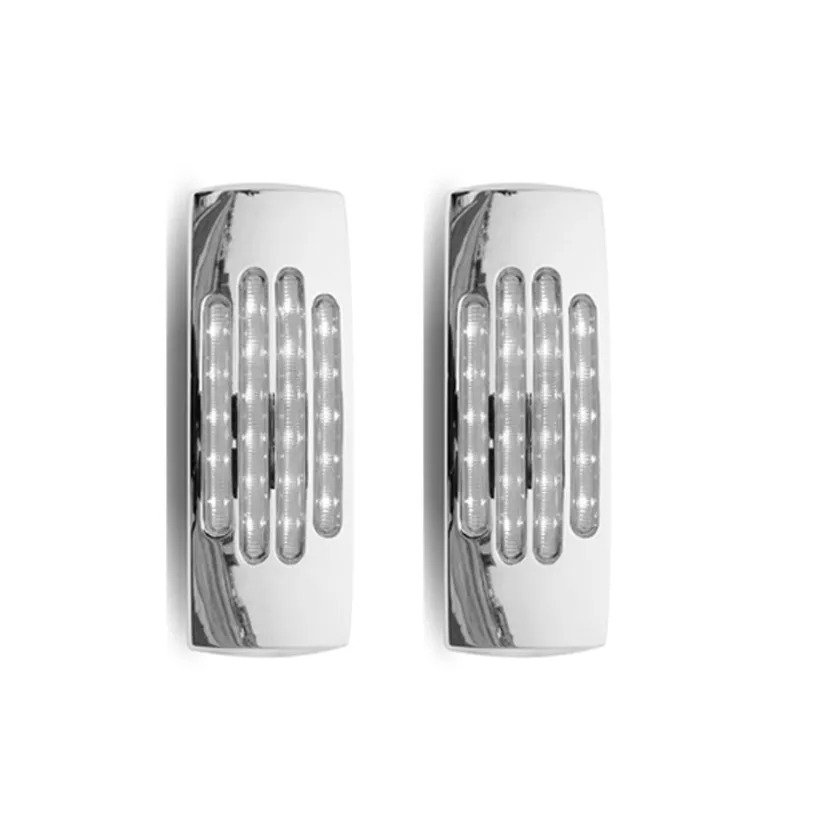 6''inch 22LED Turn Signal LED Flat Line Rectangular Marker Clearance Amber/Red Chrome Light lamp