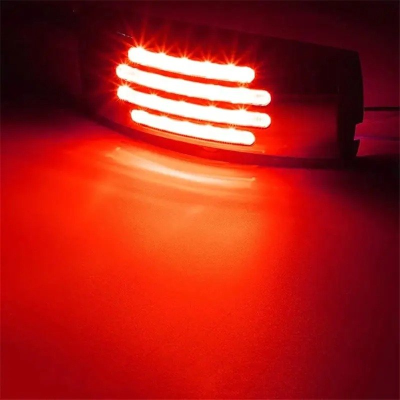 6''inch 22LED Turn Signal LED Flat Line Rectangular Marker Clearance Amber/Red Chrome Light lamp