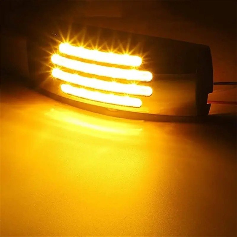 6''inch 22LED Turn Signal LED Flat Line Rectangular Marker Clearance Amber/Red Chrome Light lamp