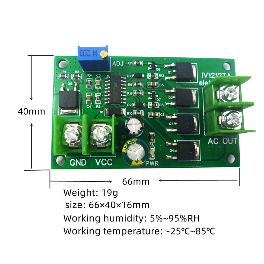 12W AC 12V to AC 220V Frequency Converter Board DC-AC12V Inverter 50Hz 200W Square Wave Signal Generator Inverter IV1212TA