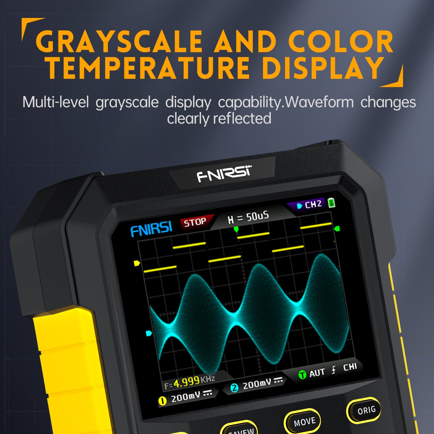 FNIRSI DPOX180H Handheld Dual Channel Digital Oscilloscope180MHz-3DB 2In1Function Signal Generator Fluorescence Display ZOOM