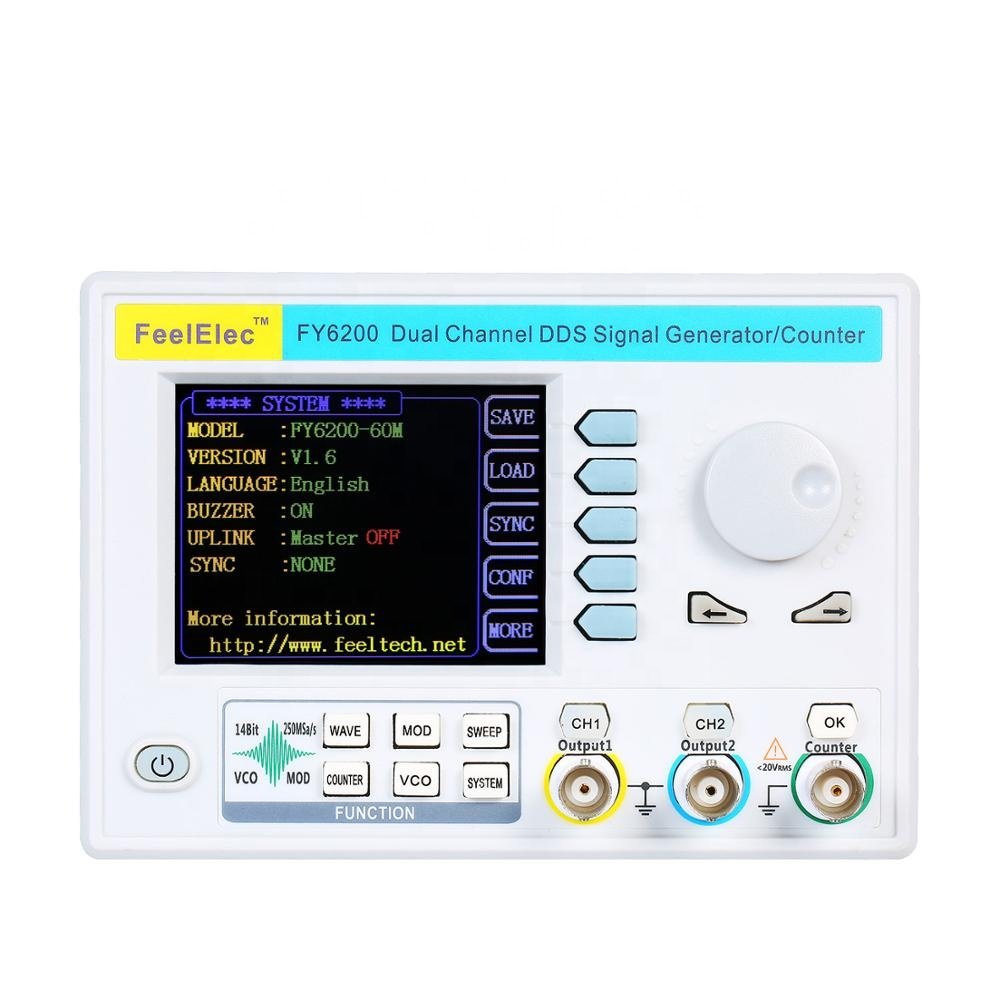 Signal Generator DDS Arbitrary Waveform FY6200-60M Signal Source Frequency Counter Dual Channel