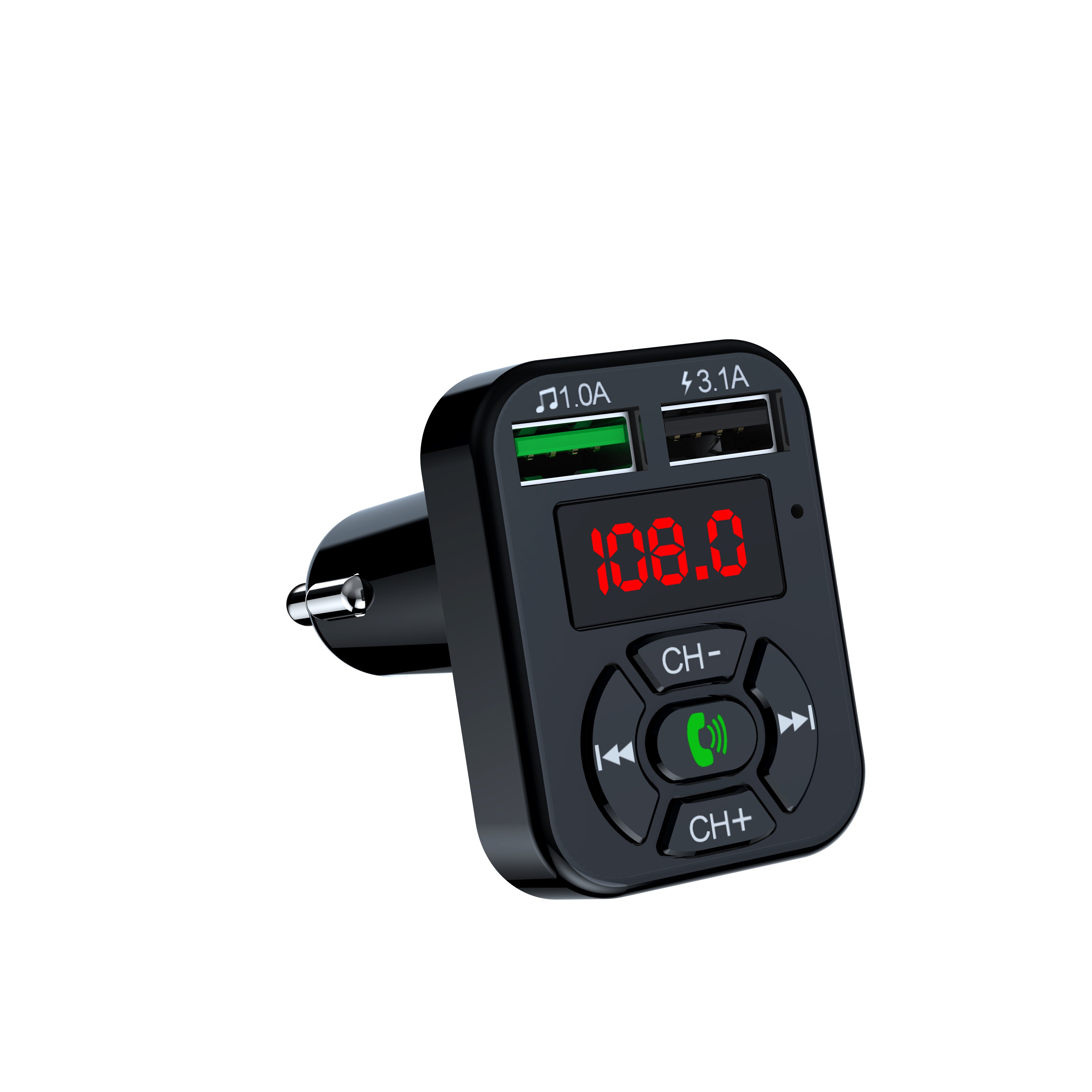 A9 Car 5.0 FM Transmitter Wireless Handsfree Audio Receiver Auto MP3 Player USB Fast Charger compatible Car Accessories