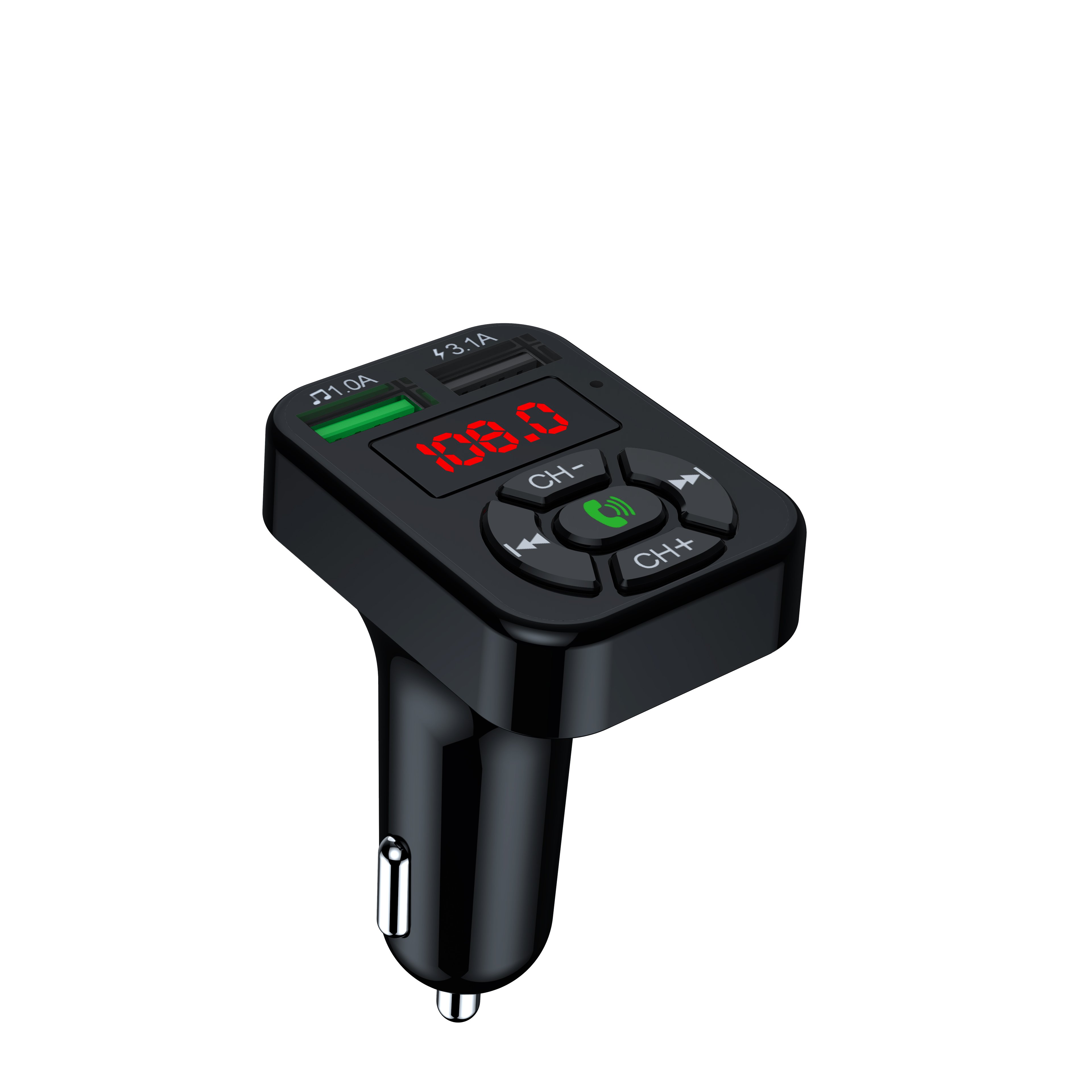 A9 Car 5.0 FM Transmitter Wireless Handsfree Audio Receiver Auto MP3 Player USB Fast Charger compatible Car Accessories