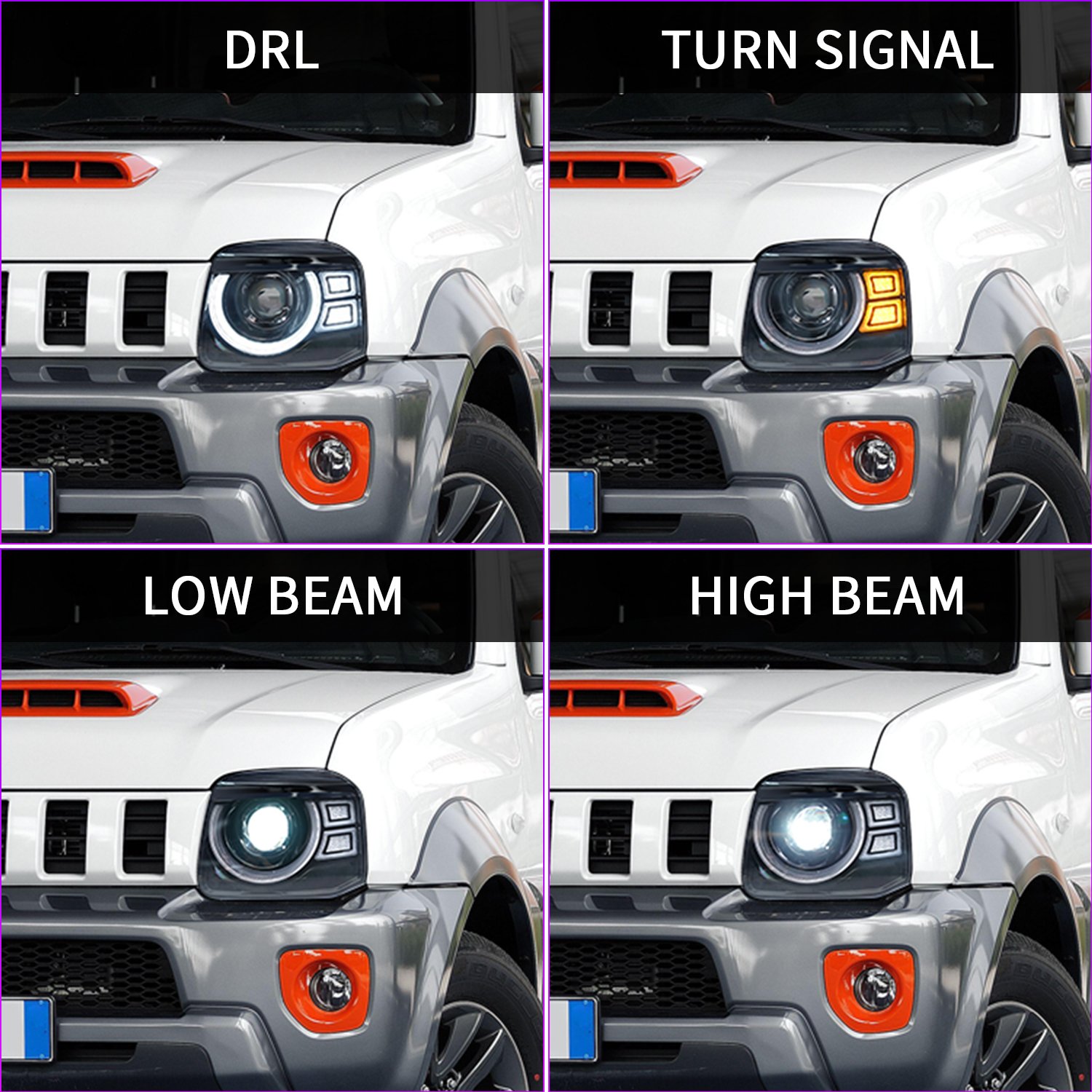 Archaic LED Front Lamp Jimny Headlight Dual Beams Sequential Turning Headlights For Suzuki Jimny JB22 JB23 JB33 2005-2017